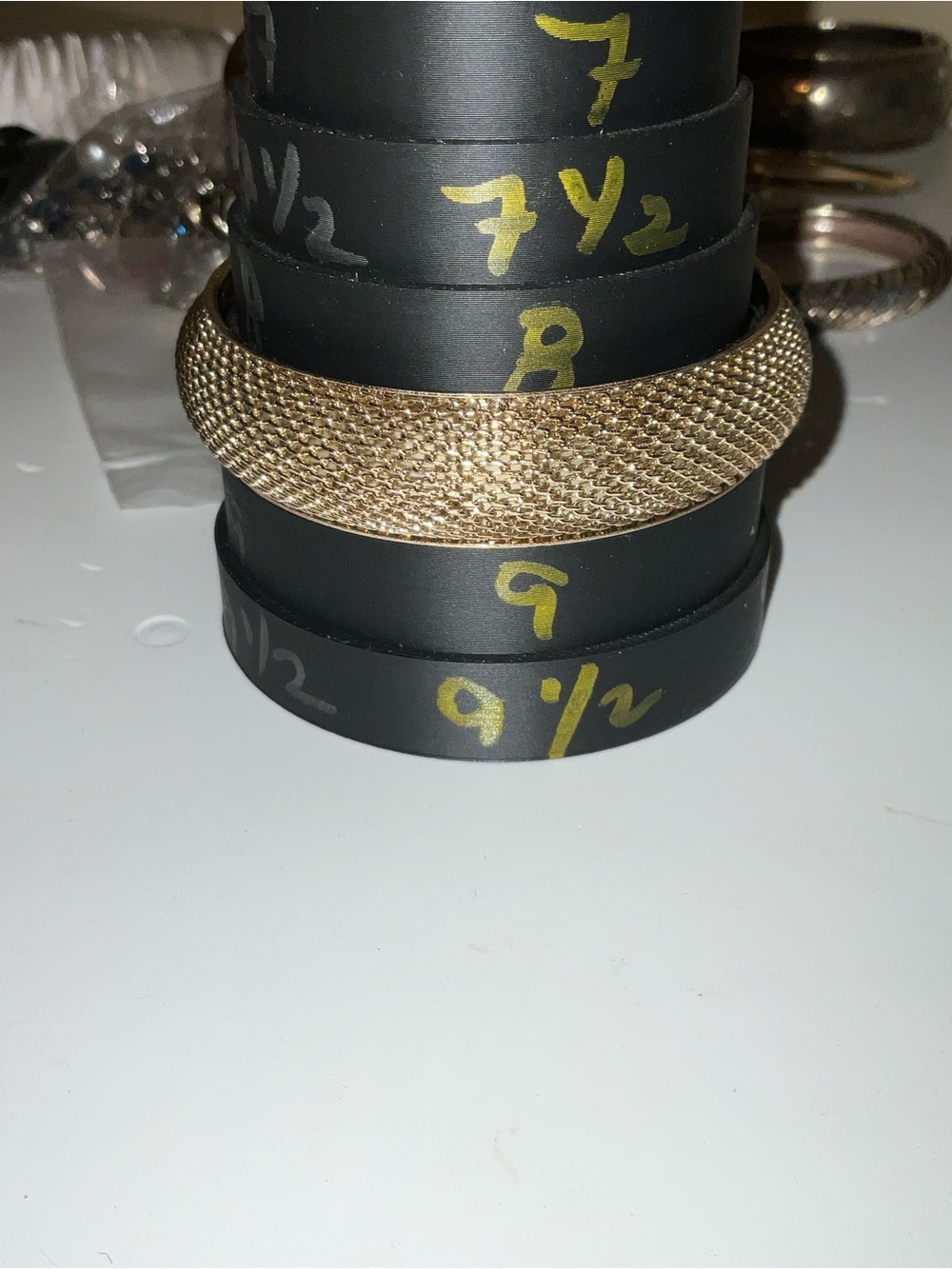 Textured Mesh Gold-Tone Bangle Bracelet vintage Y2K NEW